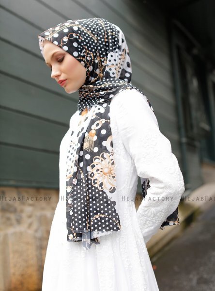 Pariza - Hijab Estampado Negro