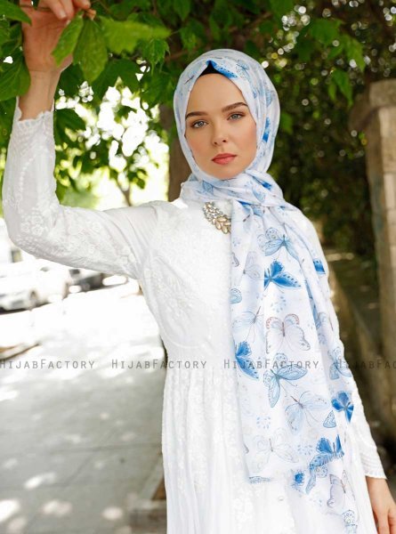 Parwin - Hijab Estampado Azul - Sal Evi