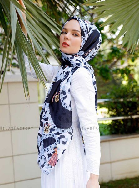 Peridot - Hijab Estampado Gris - Sal Evi