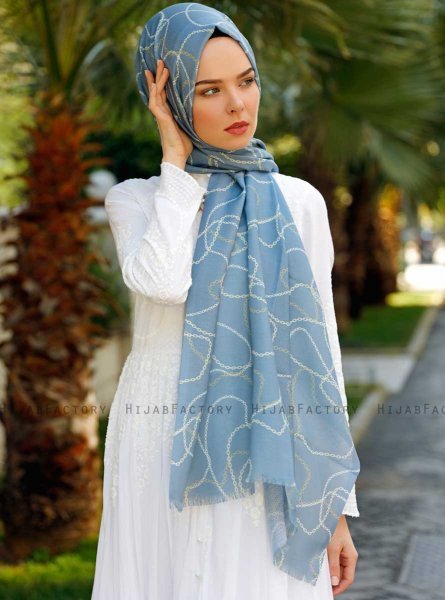 Pola - Hijab Estampado Gris - Sal Evi