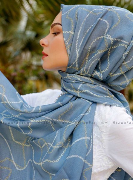 Pola - Hijab Estampado Gris - Sal Evi