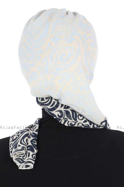 Regina - Turbante Instant Chiffon Azul Marino & Azul Claro