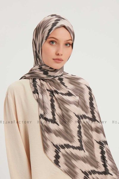 Tansu - Hijab Estampada Marrón Claro