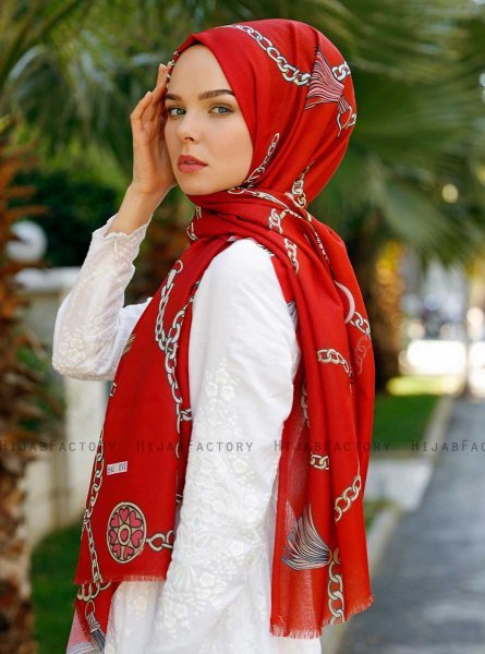 Sameira - Hijab Estampado Rojo - Sal Evi