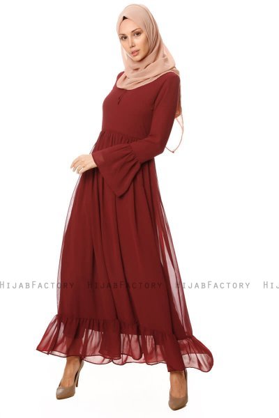 Samiya - Vestido Burdeos Chiffon - Burun