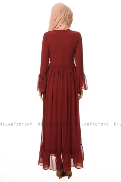 Samiya - Vestido Burdeos Chiffon - Burun