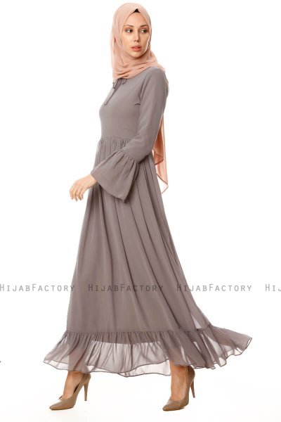 Samiya - Vestido Gris Chiffon - Burun