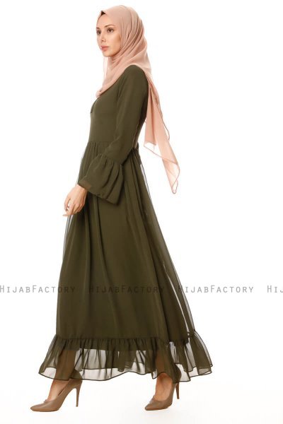 Samiya - Vestido Caqui Chiffon - Burun