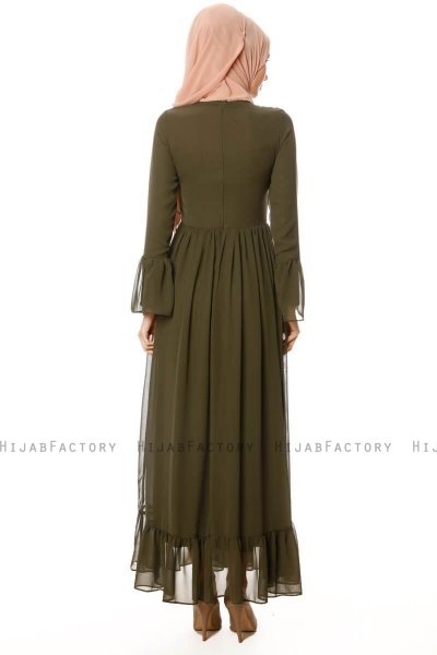 Samiya - Vestido Caqui Chiffon - Burun