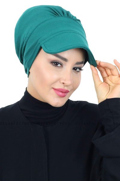 Sandra - Turbante De Algodón Verde Oscuro - Ayse Turban