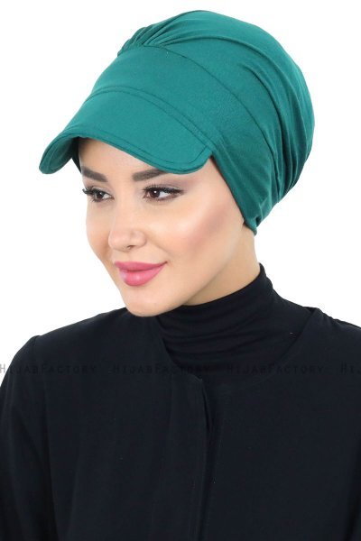 Sandra - Turbante De Algodón Verde Oscuro - Ayse Turban
