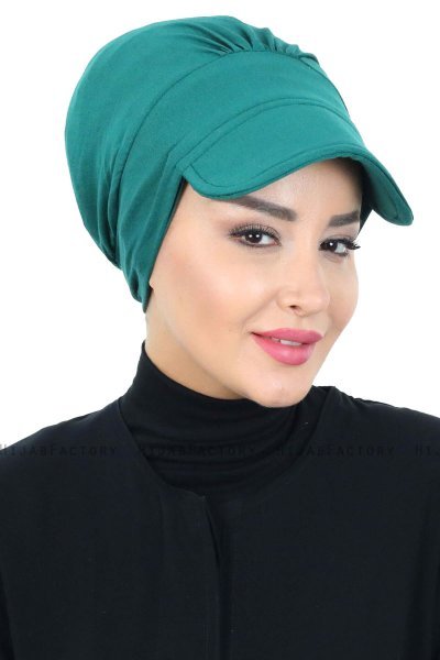 Sandra - Turbante De Algodón Verde Oscuro - Ayse Turban