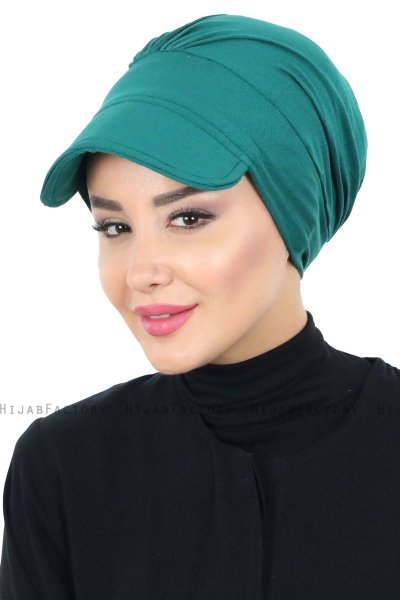 Sandra - Turbante De Algodón Verde Oscuro - Ayse Turban