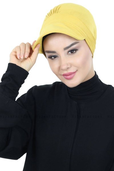 Sandra - Turbante De Algodón Mostaza - Ayse Turban