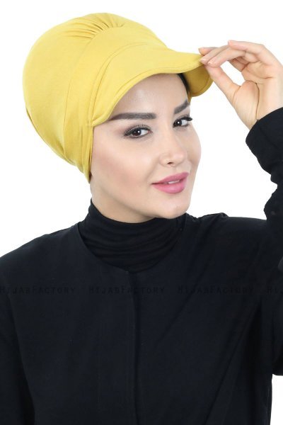 Sandra - Turbante De Algodón Mostaza - Ayse Turban