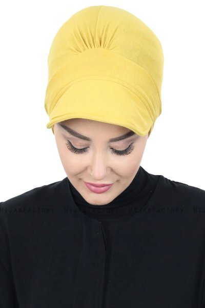 Sandra - Turbante De Algodón Mostaza - Ayse Turban