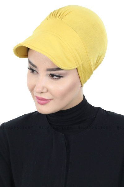 Sandra - Turbante De Algodón Mostaza - Ayse Turban