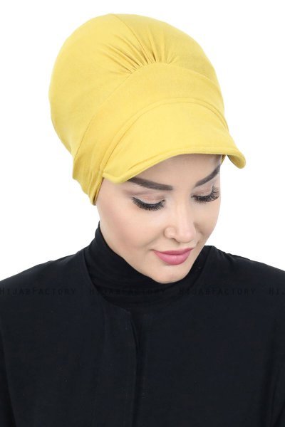 Sandra - Turbante De Algodón Mostaza - Ayse Turban