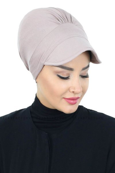 Sandra - Turbante De Algodón Taupe - Ayse Turban