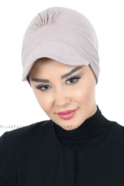 Sandra - Turbante De Algodón Taupe - Ayse Turban