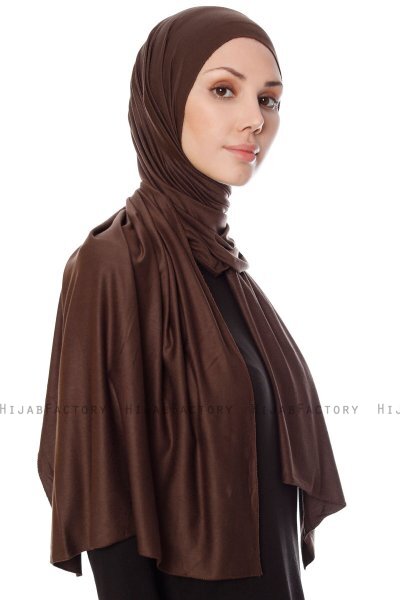 Seda - Hijab Jersey Marrón - Ecardin