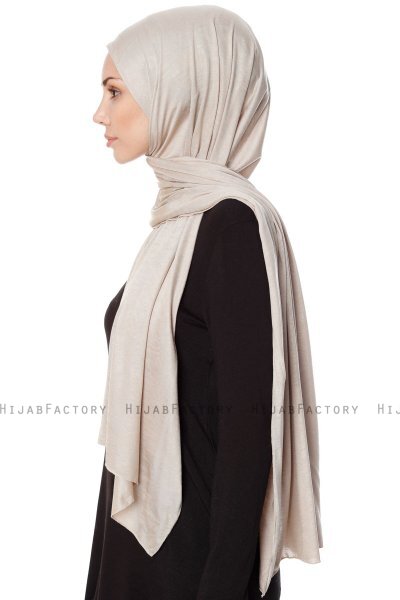 Seda - Hijab Jersey Taupe Claro - Ecardin