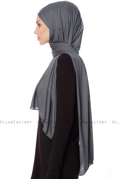 Seda - Hijab Jersey Gris Oscuro - Ecardin