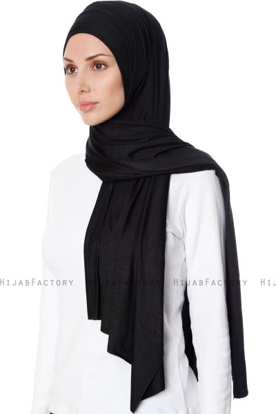 Seda - Hijab Jersey Negro - Ecardin