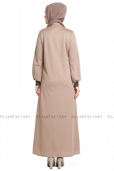Selda - Abaya Taupe - Miss Cazibe