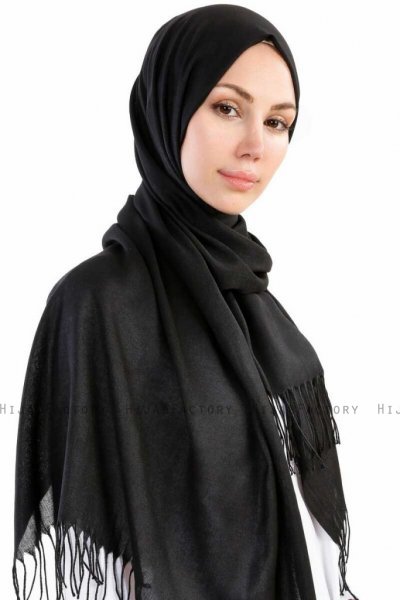 Selin Svart Pashmina Hijab Sjal Özsoy 160001-4