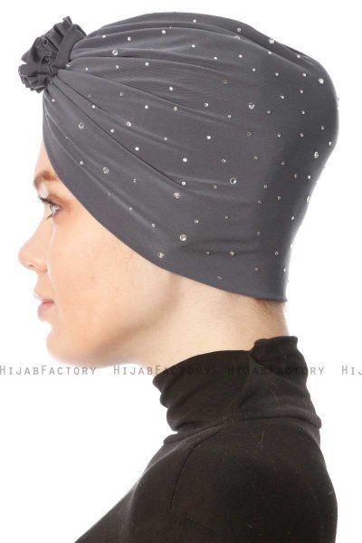 Shereen - Turbante Crepe Chiffon Antracita - Sehr-i Sal
