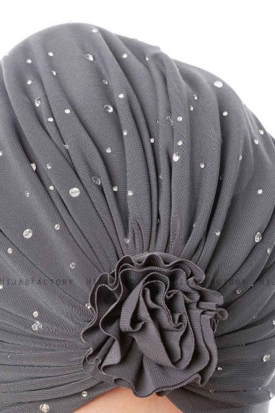 Shereen - Turbante Crepe Chiffon Antracita - Sehr-i Sal