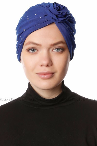 Shereen - Turbante Crepe Chiffon Azul - Sehr-i Sal