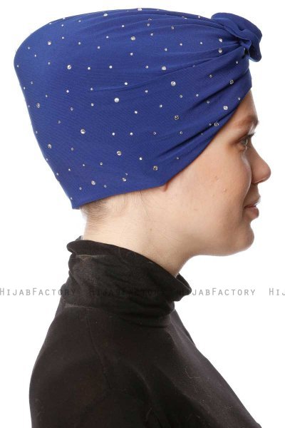 Shereen - Turbante Crepe Chiffon Azul - Sehr-i Sal
