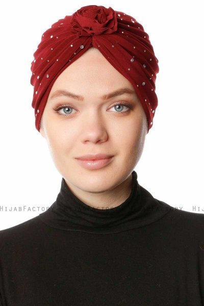 Shereen - Turbante Crepe Chiffon Burdeos - Sehr-i Sal