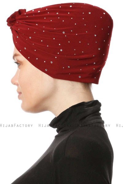 Shereen - Turbante Crepe Chiffon Burdeos - Sehr-i Sal