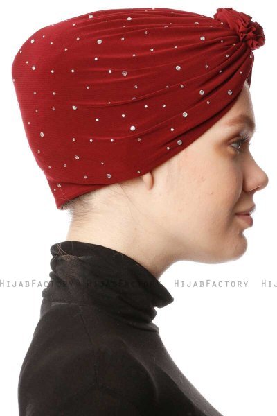 Shereen - Turbante Crepe Chiffon Burdeos - Sehr-i Sal