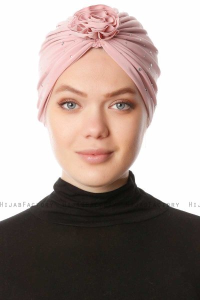 Shereen - Turbante Crepe Chiffon Rosa De Antaño - Sehr-i Sal
