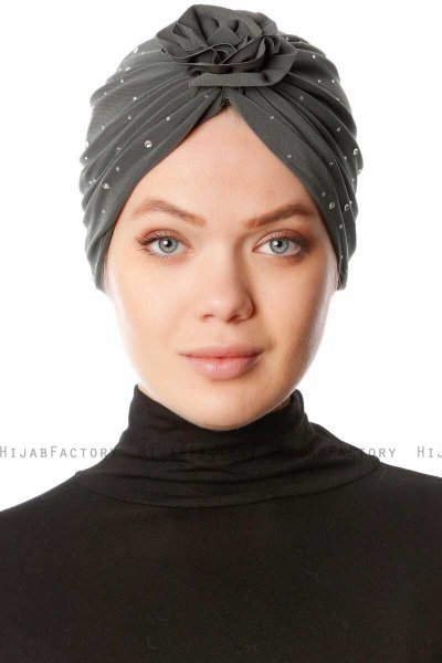 Shereen - Turbante Crepe Chiffon Caqui - Sehr-i Sal