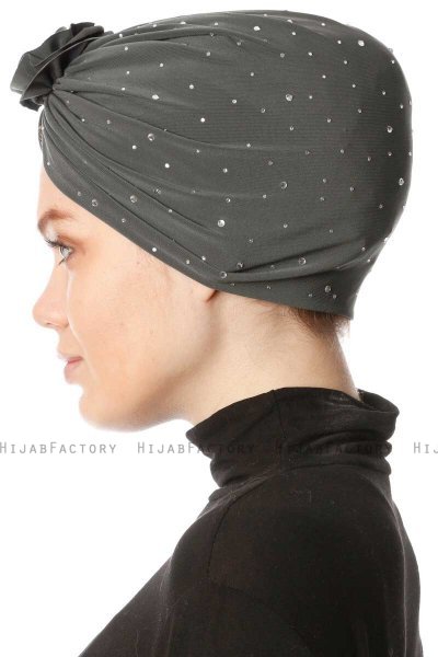 Shereen - Turbante Crepe Chiffon Caqui - Sehr-i Sal