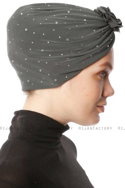 Shereen - Turbante Crepe Chiffon Caqui - Sehr-i Sal