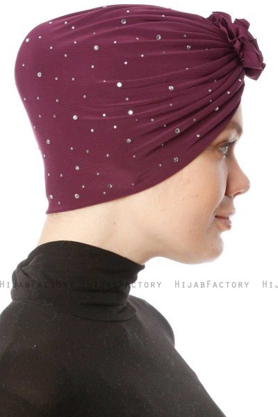 Shereen - Turbante Crepe Chiffon Púrpura - Sehr-i Sal
