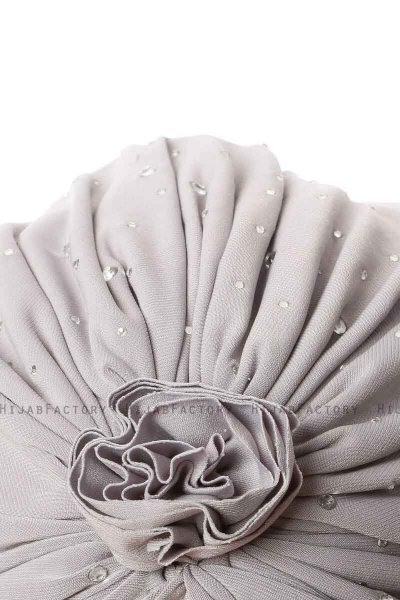 Shereen - Turbante Crepe Chiffon Gris Claro - Sehr-i Sal