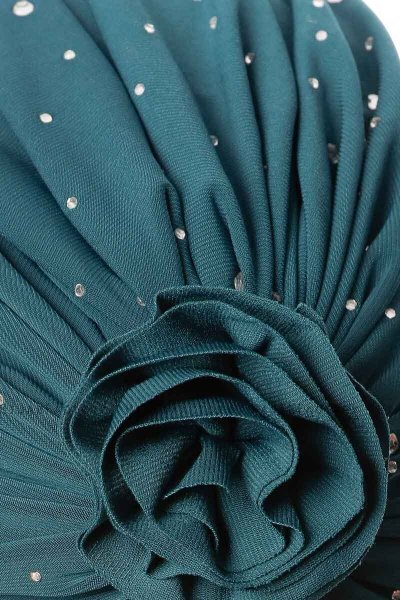 Shereen - Turbante Crepe Chiffon Verde Oscuro - Sehr-i Sal