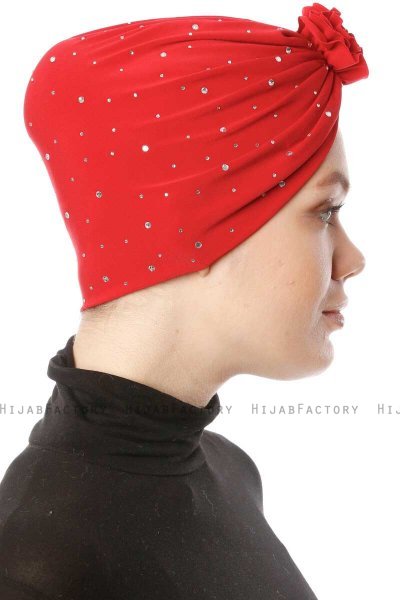 Shereen - Turbante Crepe Chiffon Rojo - Sehr-i Sal