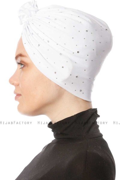 Shereen - Turbante Crepe Chiffon Blanco - Sehr-i Sal