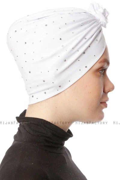 Shereen - Turbante Crepe Chiffon Blanco - Sehr-i Sal