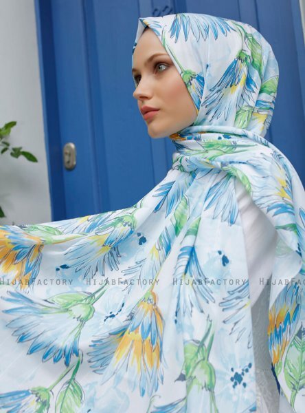 Yumna - Hijab Hoja Estampado Azul