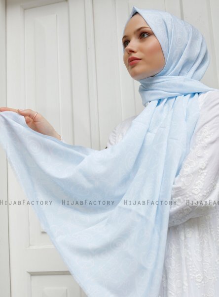 Yumna - Hijab Estampado Azul Claro