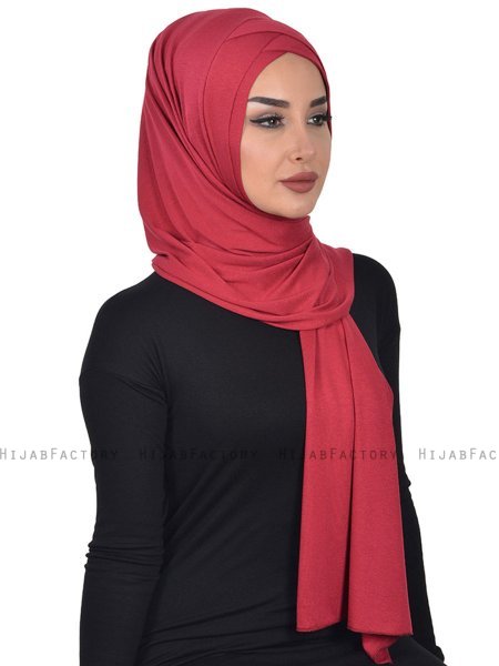 Sofia - Hijab De Algodón Práctico Burdeos